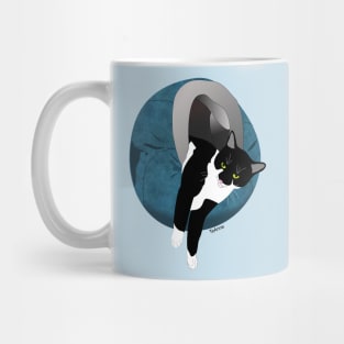 Cute Tuxedo cat in in his Igloo 3 Copyright TeAnne Mug